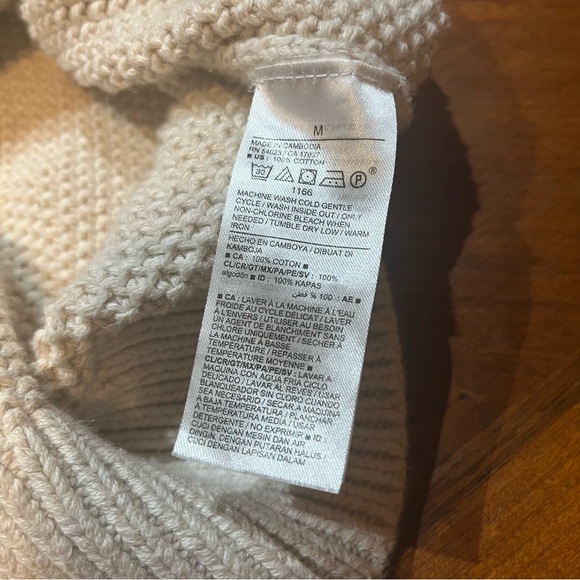 100% Cotton Old Navy Heavy Knitted Tunic Length Oatmeal Cozy Sweater - Medium - Picture 6 of 11